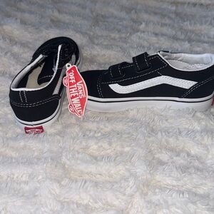 Vans Classic Black and White Velcro Sneakers